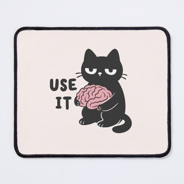 Item preview, use your brain annoyed black cat designed and sold by kaybowzie.