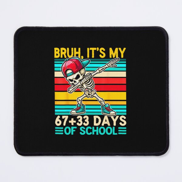 Item preview, Bruh, It’s My 67+33 Days of School Funny 100 Days School Skeleton Baseball designed and sold by gladysenglish.