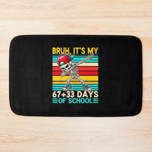 Item preview, Bruh, It’s My 67+33 Days of School Funny 100 Days School Skeleton Baseball designed and sold by gladysenglish.