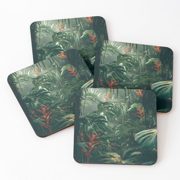 Item preview, Lush tropical jungle landscape wallpaper designed and sold by arthubgirl.