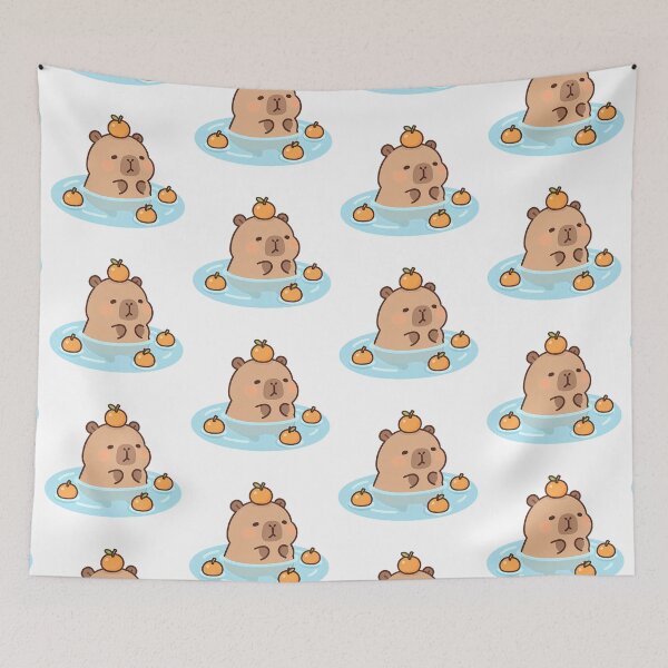 Item preview, Capybara chilling in water  designed and sold by Kimicute.