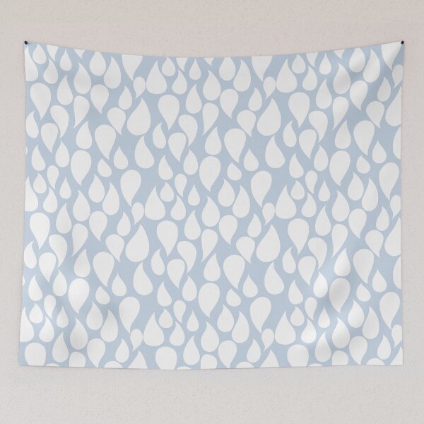 Item preview, Water drops, tears, white on light blue designed and sold by janara-studio.