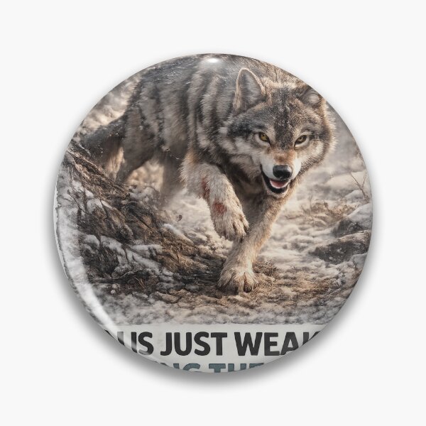 Item preview, Pain is just weakness leaving the body | Grey Wolf Motivational Quote designed and sold by ArtifexStudios.
