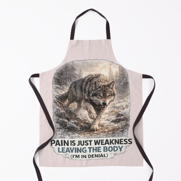 Item preview, Pain is just weakness leaving the body | Grey Wolf Motivational Quote designed and sold by ArtifexStudios.