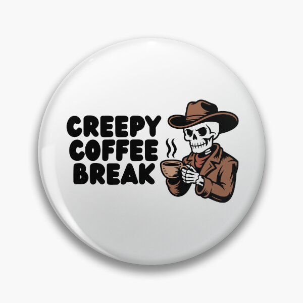 Item preview, Cowboy Skeleton Drinking Coffee – Western Spooky Illustration designed and sold by Panda Creative Studio.