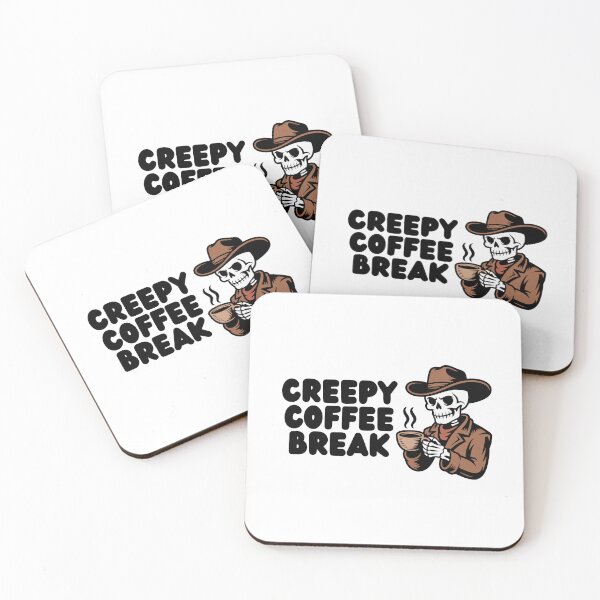Item preview, Cowboy Skeleton Drinking Coffee – Western Spooky Illustration designed and sold by Panda Creative Studio.