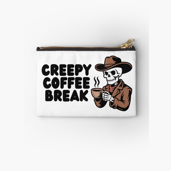 Item preview, Cowboy Skeleton Drinking Coffee – Western Spooky Illustration designed and sold by Panda Creative Studio.