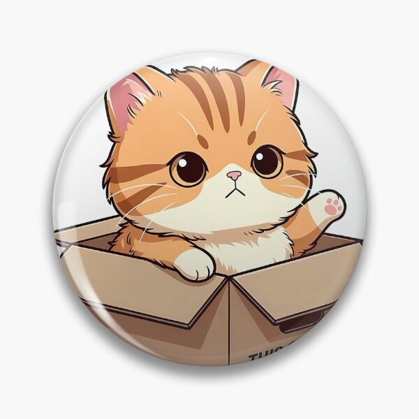 Item preview, Funny Cat in a Cardboard Box This Side Up Kawaii Aesthetic designed and sold by MindfulAssets.