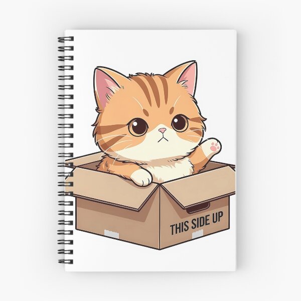 Item preview, Funny Cat in a Cardboard Box This Side Up Kawaii Aesthetic designed and sold by MindfulAssets.