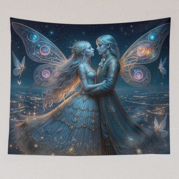 Item preview, The magic of lovers over the night city designed and sold by KunstGeist.
