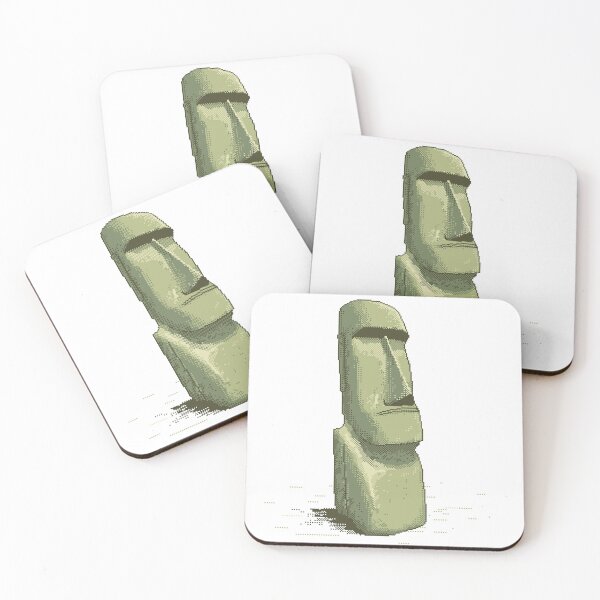 Item preview, Retro Pixel Art Moai Easter Island Statue designed and sold by OneToTee.
