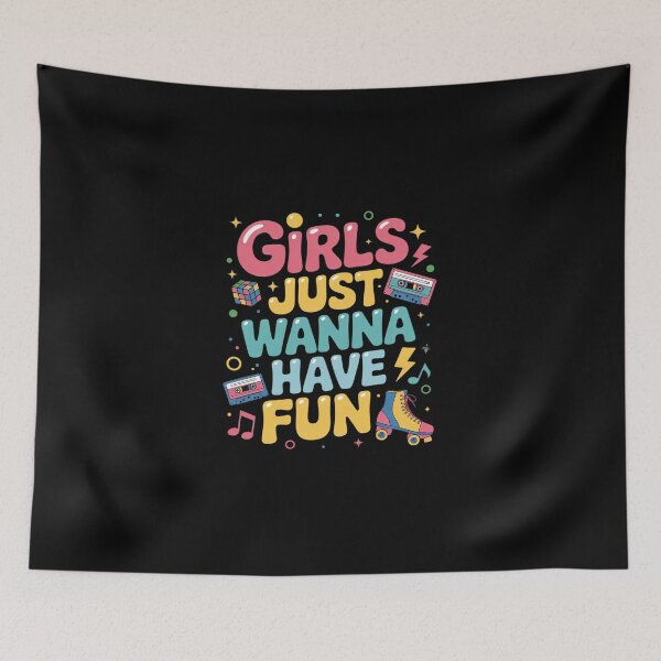 Item preview, Groovy Girls Just Wanna Have Fun 1980s Girls Men 1 designed and sold by DigitaldeligArt.