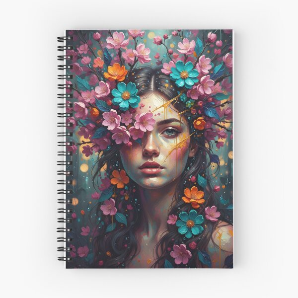 Item preview, Floral Muse - Vibrant Surreal Portrait in Bloom - Artistic Oil Paint Style designed and sold by ArtCrafter13.
