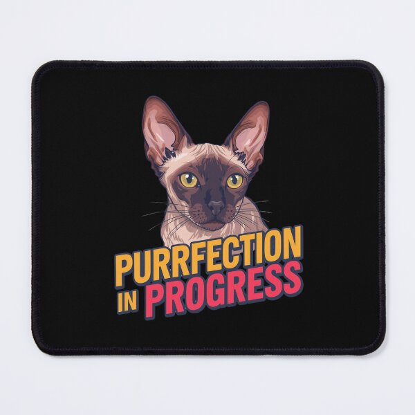 Item preview, Copy of Funny Devon Rex Cat T-Shirt – Purrfection in Progress – Cute Hairless Cat Tee designed and sold by Lamagift.