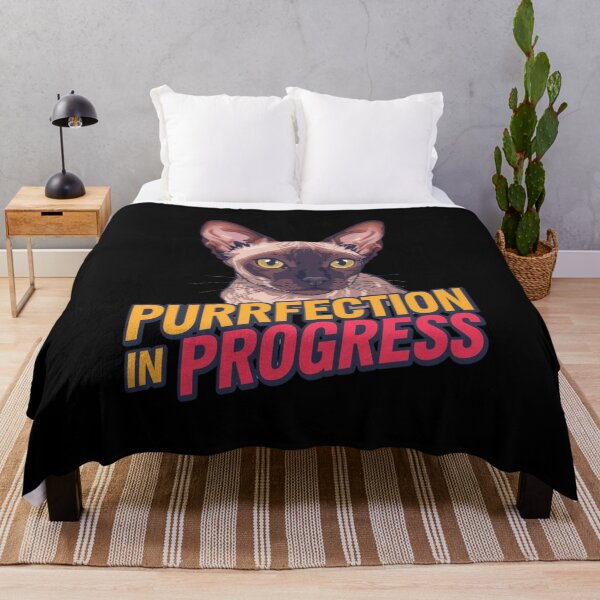Item preview, Copy of Funny Devon Rex Cat T-Shirt – Purrfection in Progress – Cute Hairless Cat Tee designed and sold by Lamagift.