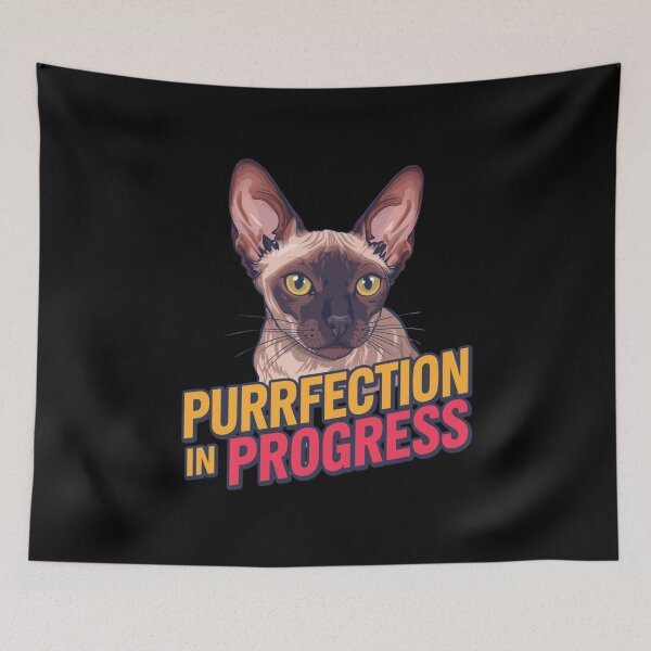 Item preview, Copy of Funny Devon Rex Cat T-Shirt – Purrfection in Progress – Cute Hairless Cat Tee designed and sold by Lamagift.