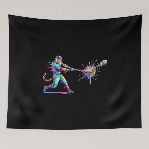 Item preview, Leopard Baseball Player Funny Drip Color Splash Style designed and sold by miaa-artistshop.