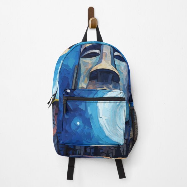 Item preview, Moai Statues Under Full Moon - Modern Watercolor Art designed and sold by Anuchartl.
