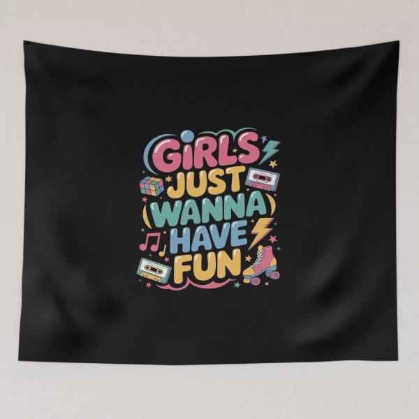 Item preview, Groovy Girls Just Wanna Have Fun 1980s Girls Men designed and sold by DigitaldeligArt.