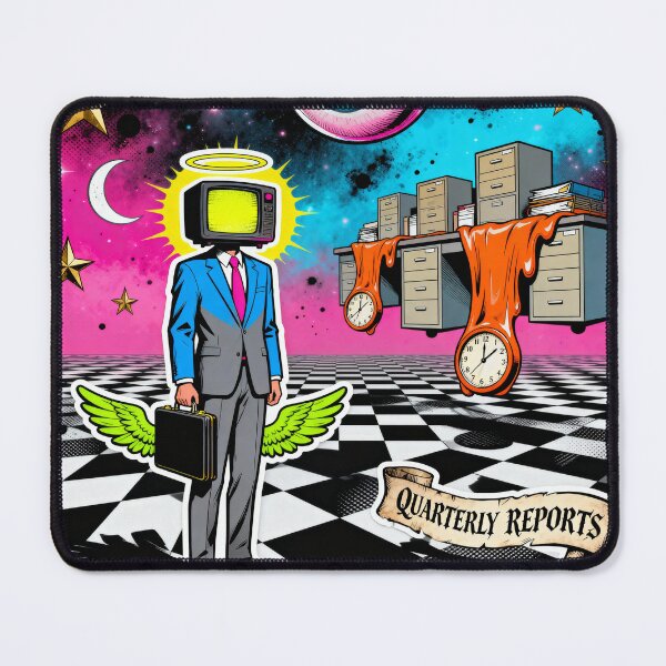 Item preview, TV Head Businessman Surreal - Absurdist Office Art designed and sold by PictorialWhimsy.