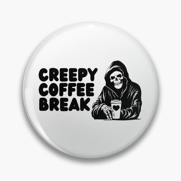 Item preview, Creepy Coffee Break – Spooky Skeleton Coffee Illustration designed and sold by Panda Creative Studio.