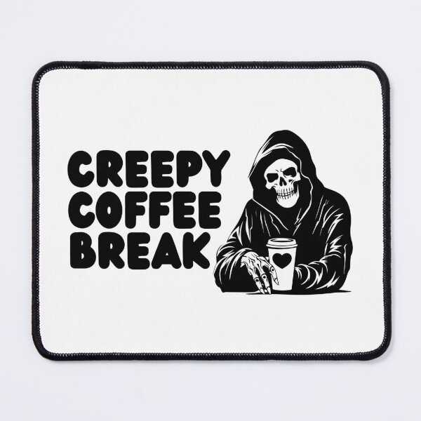 Item preview, Creepy Coffee Break – Spooky Skeleton Coffee Illustration designed and sold by Panda Creative Studio.