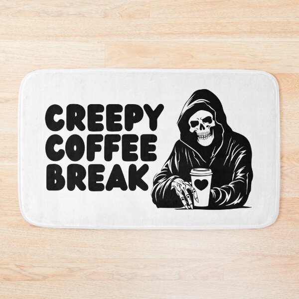 Item preview, Creepy Coffee Break – Spooky Skeleton Coffee Illustration designed and sold by Panda Creative Studio.