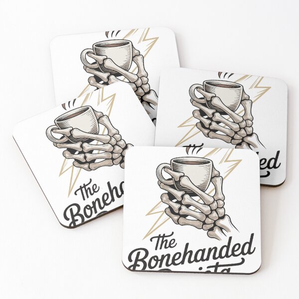 Item preview, Bonehanded Barista Skeleton and Cup Logo - Black designed and sold by Bonehanded.