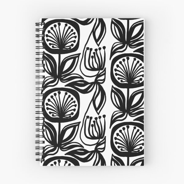 Item preview, Black, graphic flower on a white background, repeat pattern designed and sold by janara-studio.