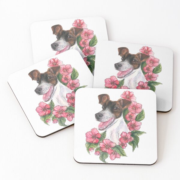 Item preview, Smooth fox terrier floral illustration designed and sold by olenapetol.