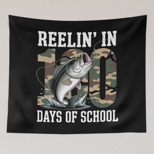 Item preview, Reelin_ in 100 Days of School Bass Camo Fishing Lover designed and sold by lilensgavadur.