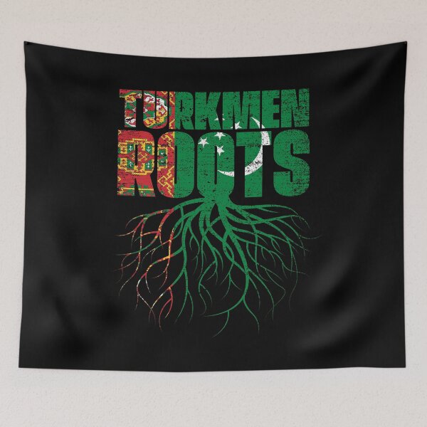 Item preview, Turkmen Roots Turkmenistan Heritage Flag designed and sold by GabbyKash.