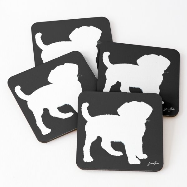 Item preview, Young dog as a silhouette in black and white designed and sold by janara-studio.