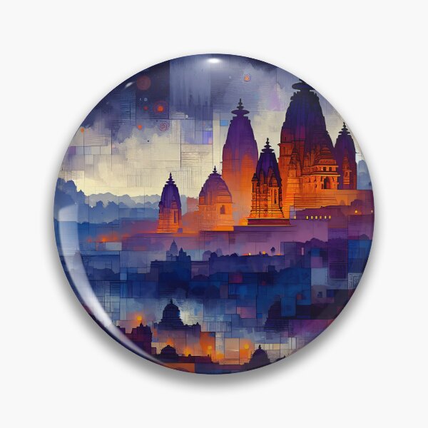 Item preview, Nocturne of the Khajuraho Temples | Mystical Temple Art for Spiritual Home Décor designed and sold by Stoneflower-Art.