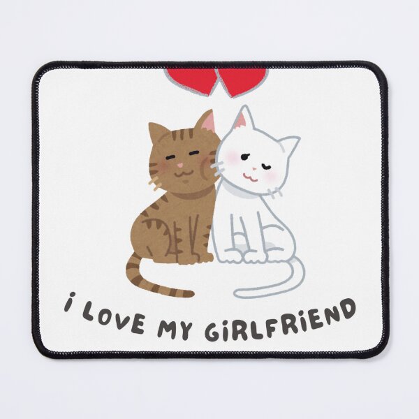 Item preview, Cute Couple Cats – "I Love My Girlfriend" – Funny Cat Lovers Gift for Couples designed and sold by LazyButGenius.