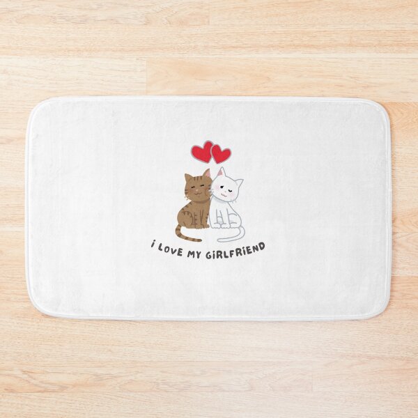 Item preview, Cute Couple Cats – "I Love My Girlfriend" – Funny Cat Lovers Gift for Couples designed and sold by LazyButGenius.