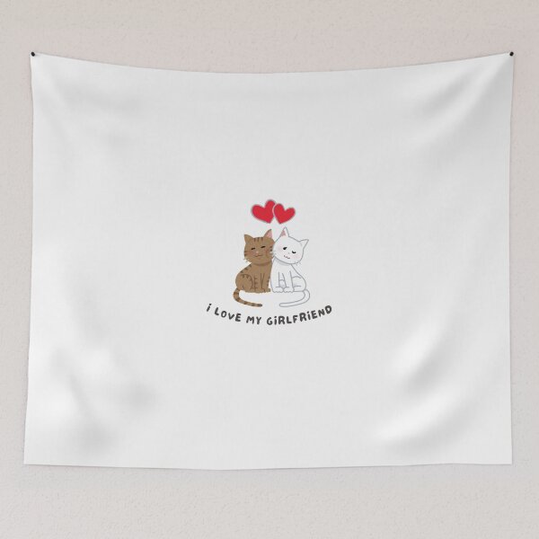 Item preview, Cute Couple Cats – "I Love My Girlfriend" – Funny Cat Lovers Gift for Couples designed and sold by LazyButGenius.