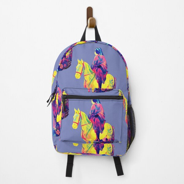 Item preview, Neon Dream Rider – Vibrant Cosmic Woman on Horse Illustration designed and sold by ANIARTONLINE.