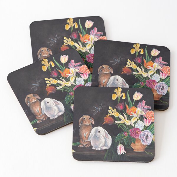 Item preview, "Ostara Bunnies and Spring Flowers" by Renee Machan designed and sold by RMachanArt.