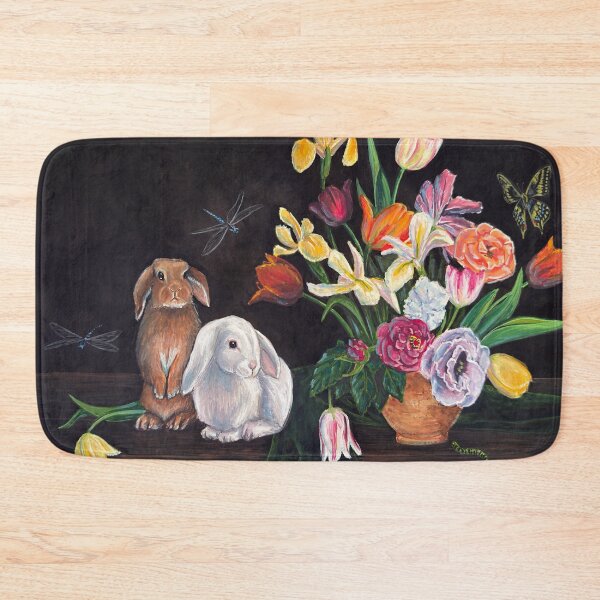 Item preview, "Ostara Bunnies and Spring Flowers" by Renee Machan designed and sold by RMachanArt.
