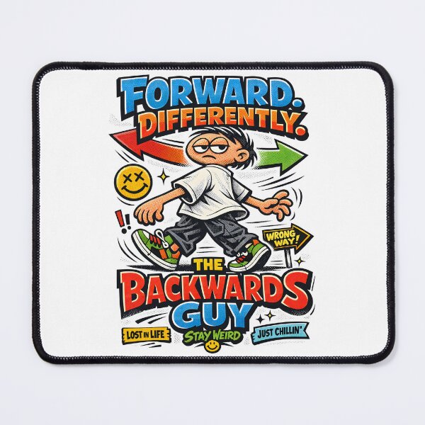 Item preview, The Backwards Guy Forward Differently 90s Cartoon Aesthetic - Funny Irony Stay Weird Lost In Life Streetwear Graphic Illustration by Vivaan Studio designed and sold by Vivaan Studio.