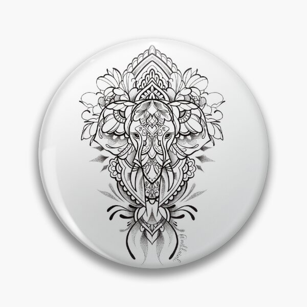 Item preview, Elephant mandala flower art designed and sold by Mikkaink.