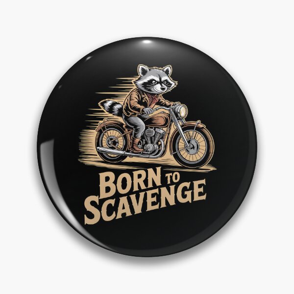 Item preview, raccoon biker - etching style - scratchboard art - crosshatch drawing - retro biker - classic motorcycle - ride dirty - wild and filthy - born to scavenge - trash talk tour - eat ride repeat designed and sold by JansenGS.