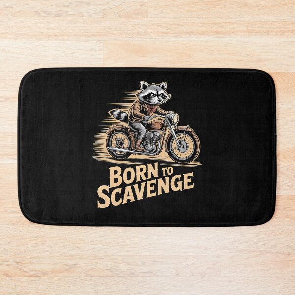 Item preview, raccoon biker - etching style - scratchboard art - crosshatch drawing - retro biker - classic motorcycle - ride dirty - wild and filthy - born to scavenge - trash talk tour - eat ride repeat designed and sold by JansenGS.