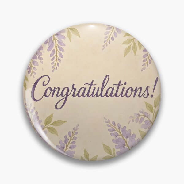 Item preview, Congratulations! – Wisteria Watercolor Border on Vintage Paper designed and sold by EmeraldeaArt.