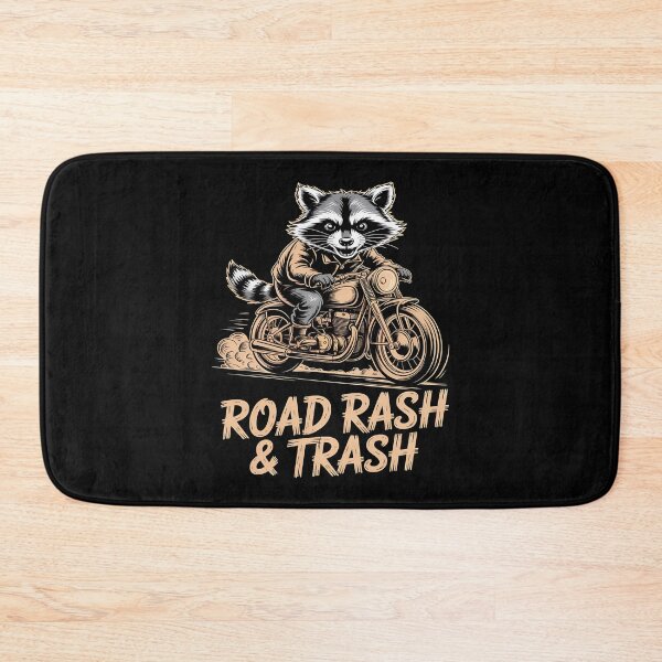 Item preview, raccoon biker - etching style - scratchboard art - crosshatch drawing - retro biker - classic motorcycle - ride dirty - wild and filthy - born to scavenge - trash talk tour - eat ride repeat designed and sold by JansenGS.