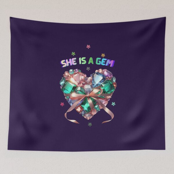 Item preview, She Is A Gem: Radiant Gemstone Heart Women's Day Art designed and sold by HopeAndHustle.