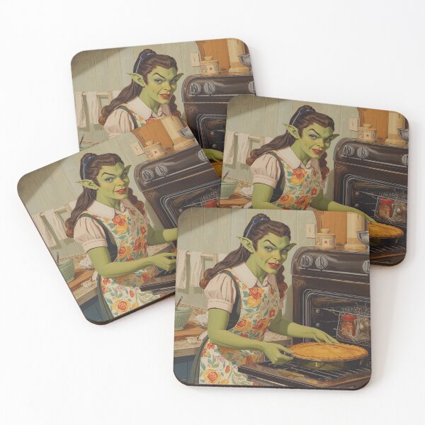 Item preview, 1950s Orc Housewife Pin Up Baking Apple Pie designed and sold by MissSaylor.