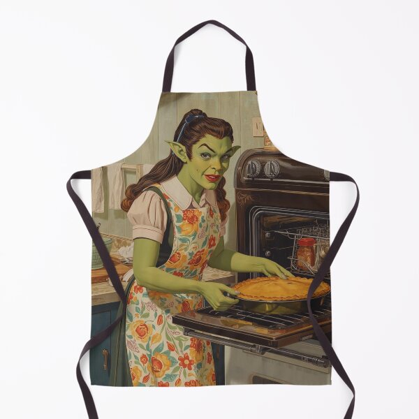 Item preview, 1950s Orc Housewife Pin Up Baking Apple Pie designed and sold by MissSaylor.