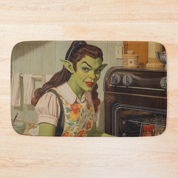 Item preview, 1950s Orc Housewife Pin Up Baking Apple Pie designed and sold by MissSaylor.